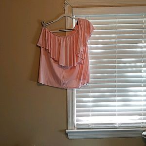 Pink one shoulder blouse